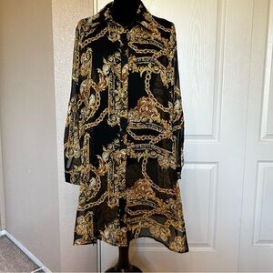 Live 4 Truth‎ Sheer Button Down Kimono Long Shirt Dress Size Large